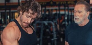 Арнольд Шварценеггер показався на тренуванні зі своїм позашлюбним сином (фото)