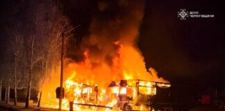 На Чернігівщині через атаку російського дрона загинув чоловік, згоріли сім вантажівок