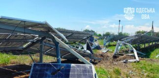 Ракетний удар рф по півдню Одещини знищив сонячні панелі, є поранені